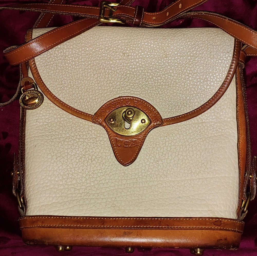 Vintage white and cognac Dooney & Bourke